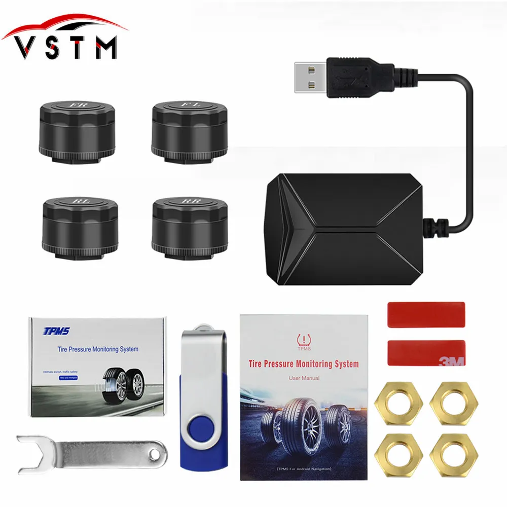 Система контроля давления в шинах TPMS универсальная система с ЖК дисплеем и 4