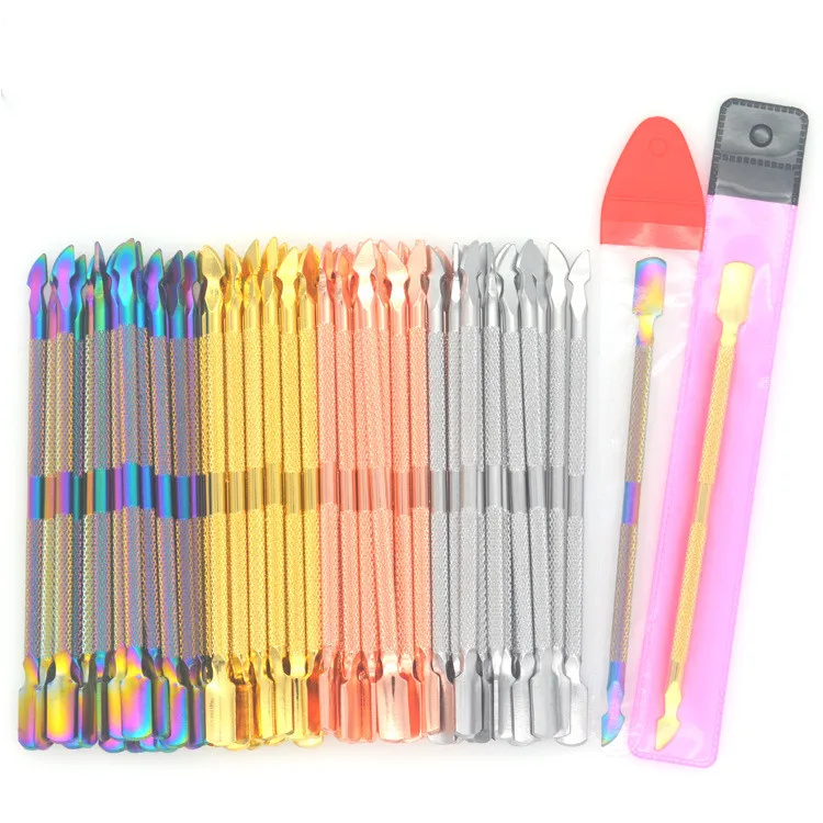 

Double Sided Stainless Steel Metal Cuticle Pusher Cuticle Dead Skin Trimmer Remover Nail File Manicure Art Pedicure Care Tool