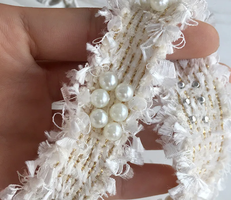 3 см жемчуг ручной работы Бисероплетение кружевная лента головной убор Одежда