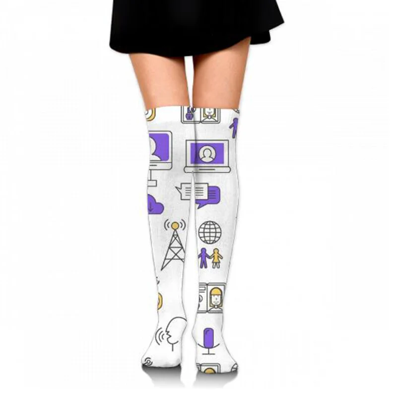 Бесшумные сексуальные женские чулки длинные носки с изображением космического