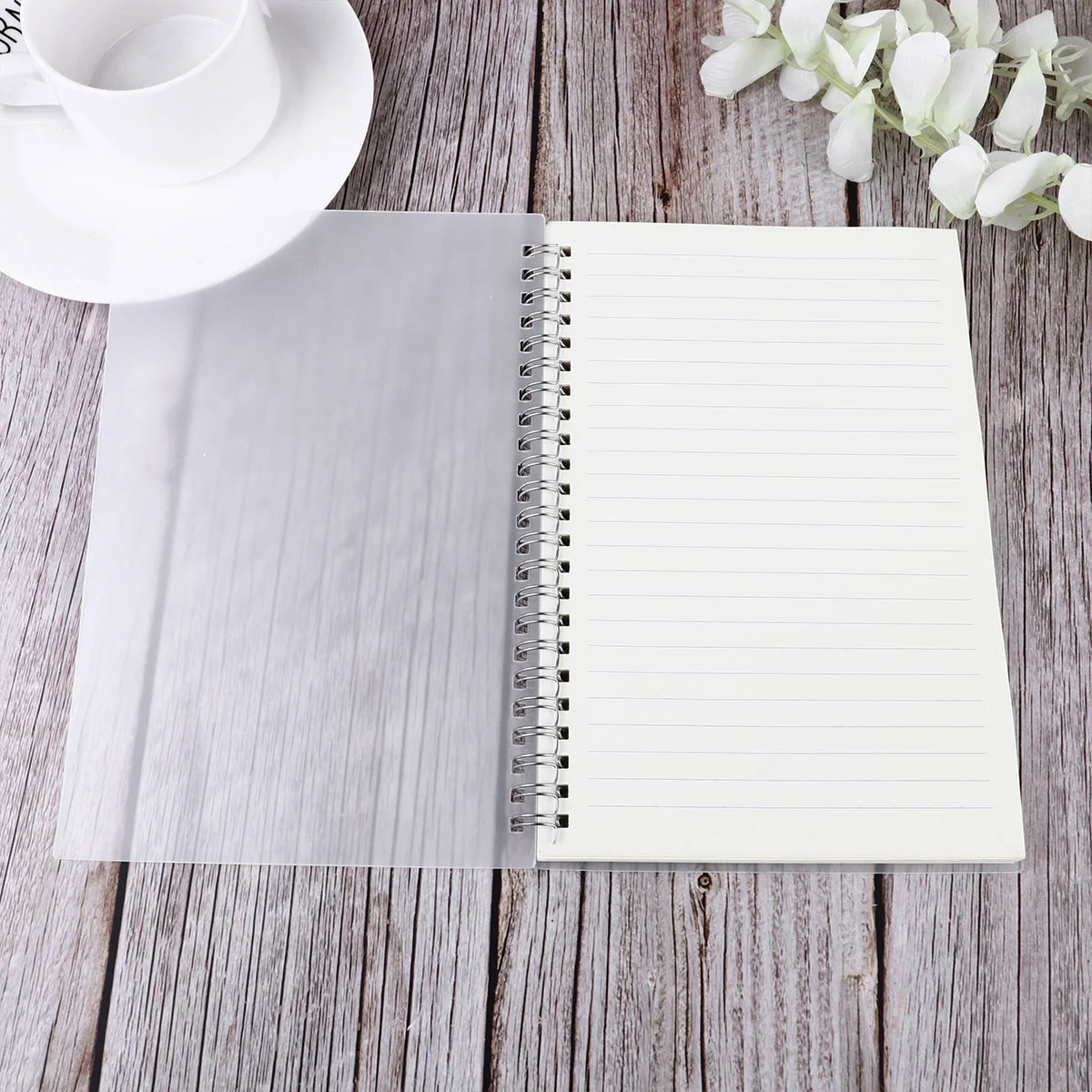 

2Pcs Minimalist Spiral Notebook Dull Polish Coil Notebook Transparent Notepad