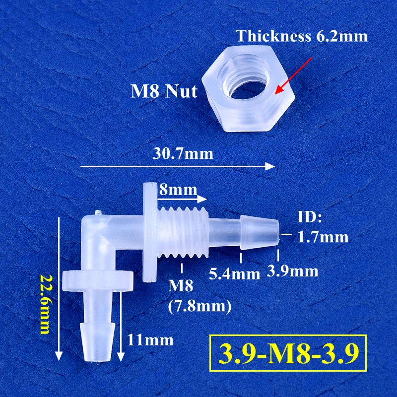 

SgooHan полипропиленовые коленчатые соединители M6 ~ G1/2