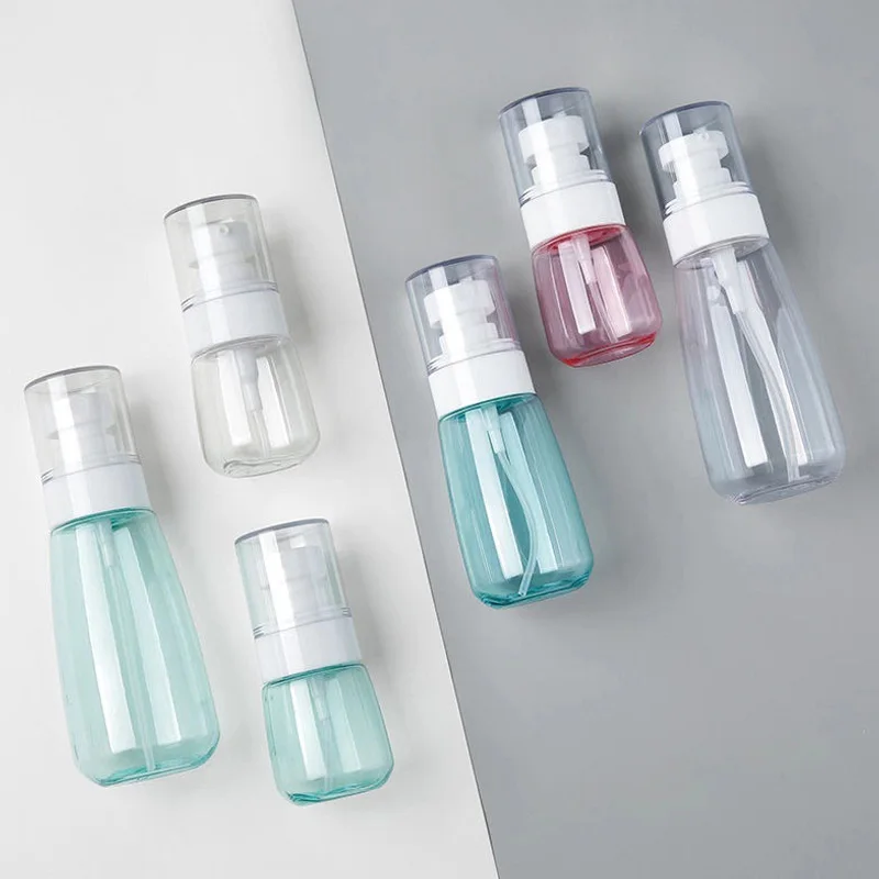 

1PC 30/60/80ml Travel sub-bottled sunscreen spray bottle customized can transparent plastic bottle for travel convenience