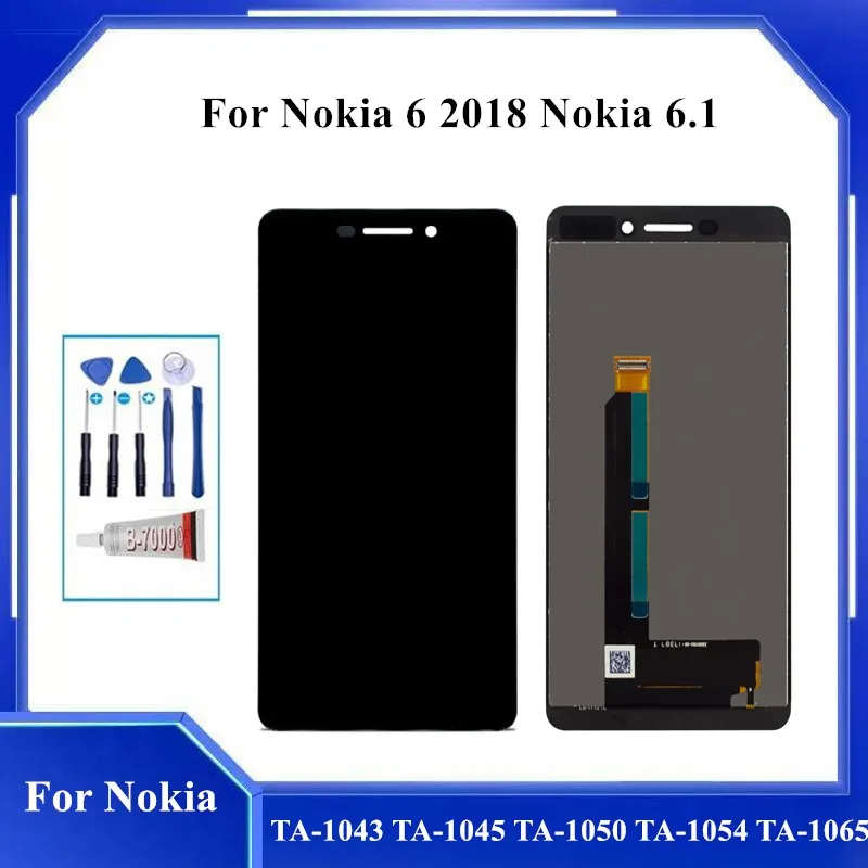 100% протестированный ЖК-дисплей для Nokia 6 1 2018 II 6.1 TA-1043 TA-1054 TA-1068 с сенсорным экраном