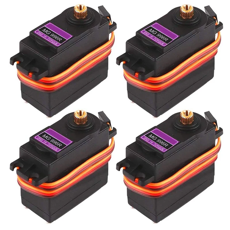 

WSFS Hot 4Pcs MG996R Analog Servo Metal Gear Torque Digital Servo Motor for Smart Car Robot Boat RC Helicopter