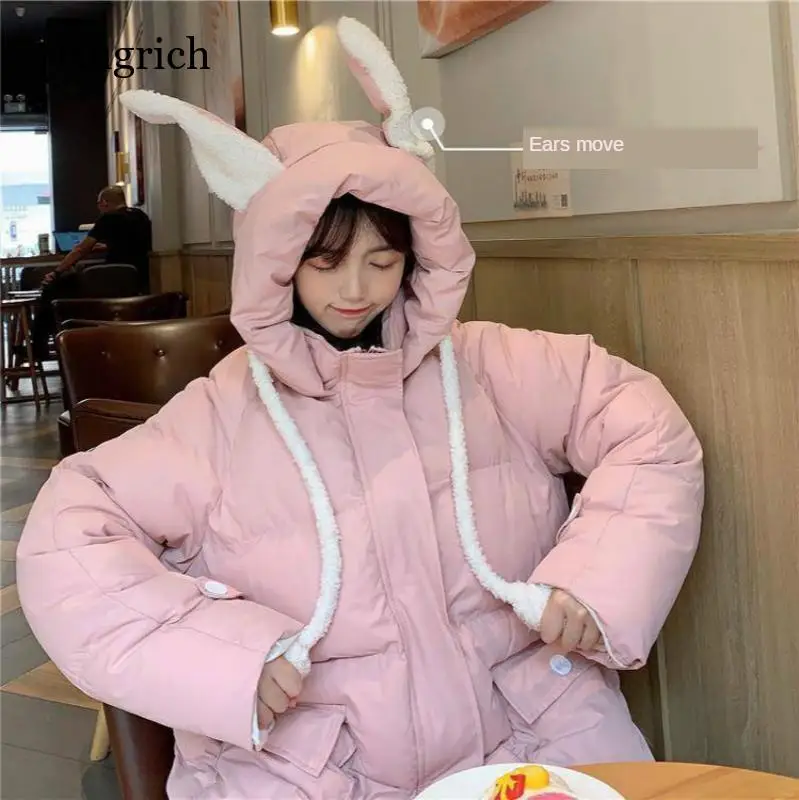 

New Winter Ear-moving Cotton Clothes, Super Cute Warm Cotton Clothes, Loose Women's Jackets, Fashionable Jackets