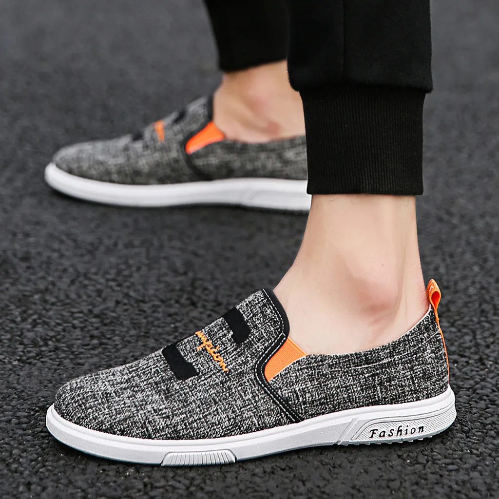 

Туфли мужские холщовые, удобные кроссовки, без шнуровки, плоская подошва, повседневная обувь, лоферы, 2020