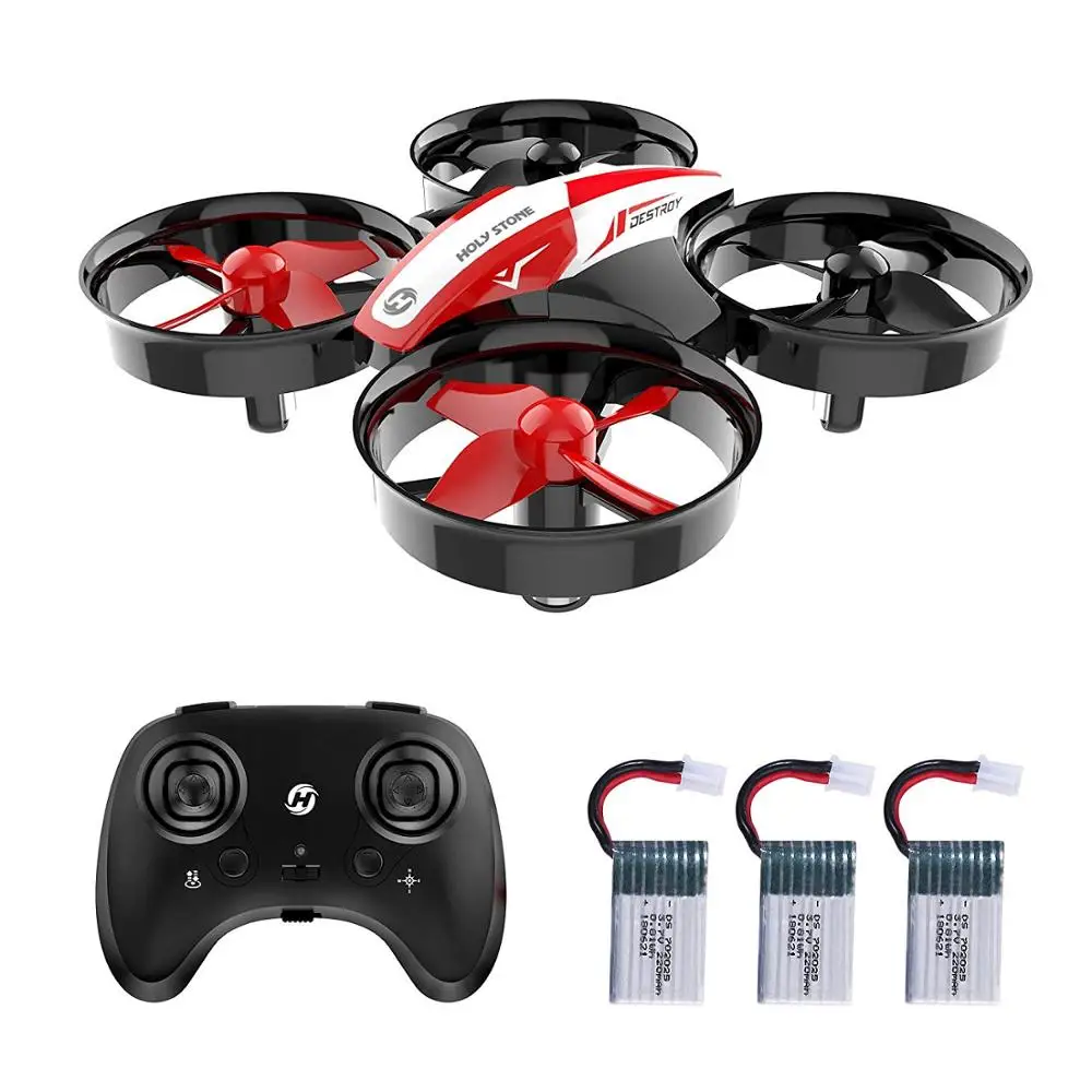 Red Mini Drone Holy Stone HS210 мини Дрон 3D флип Безголовый режим Радиоуправляемый Дрон вертолет один ключ Land Авто парящий Радиоуправляемый квадрокоптер игрушка для детей - Color: Red Mini Drone