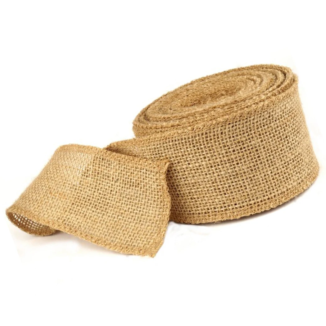 

Jute Hessian Roll Ribbon Natural Fabric Material Craft Shabby Chic DIY 1pc