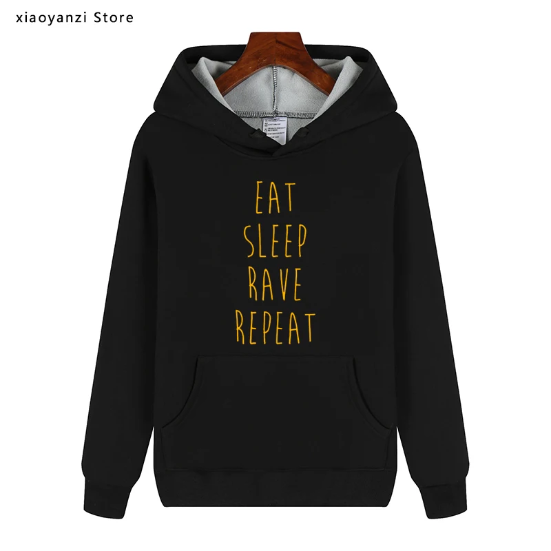 

New Winter Autumn EAT SLEEP RAVE REPEAT DANCE SWAG MAN IBIZA Hoodies Men Fleece Cotton Sweatshirts Pullovers Free Shipping S8200