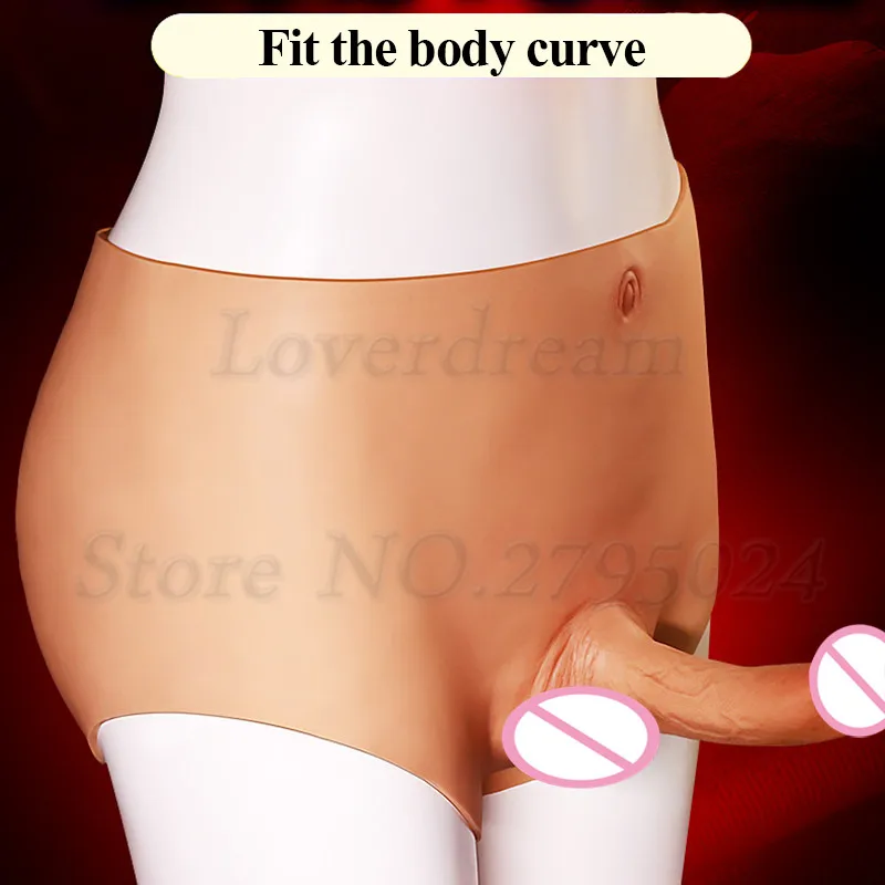 Лесбийский страпон фаллоимитатор Трусы из силикона с отверстиями для мужчин