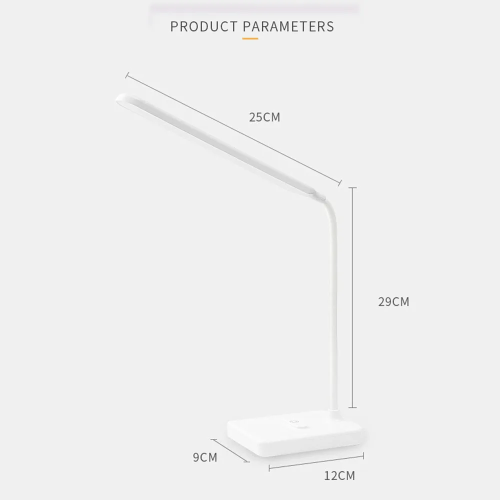 

Office Lamp USB Rechargeable LED Foldable Desk Lamp Eye Protection Touch Dimmable Reading Table Lamp Led Light 3 Level Color