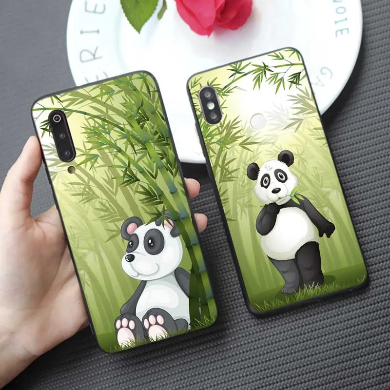 For xiaomi redmi k30 8 8a note pro Clear Soft Silicone Phone Case Funny Cartoon Panda |
