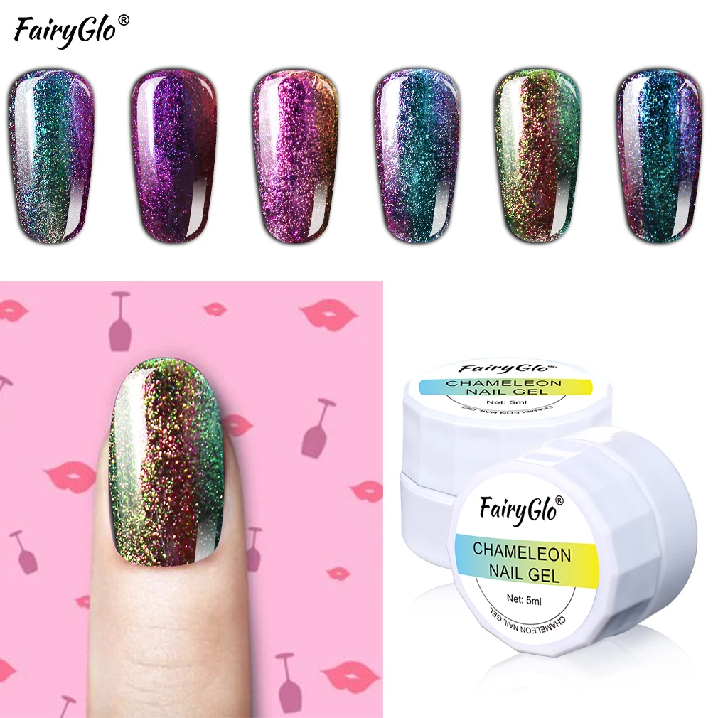 FairyGlo 5 мл Хамелеон Ультрафиолетовый Гель-лак замачиваемый долговечный для ногтей