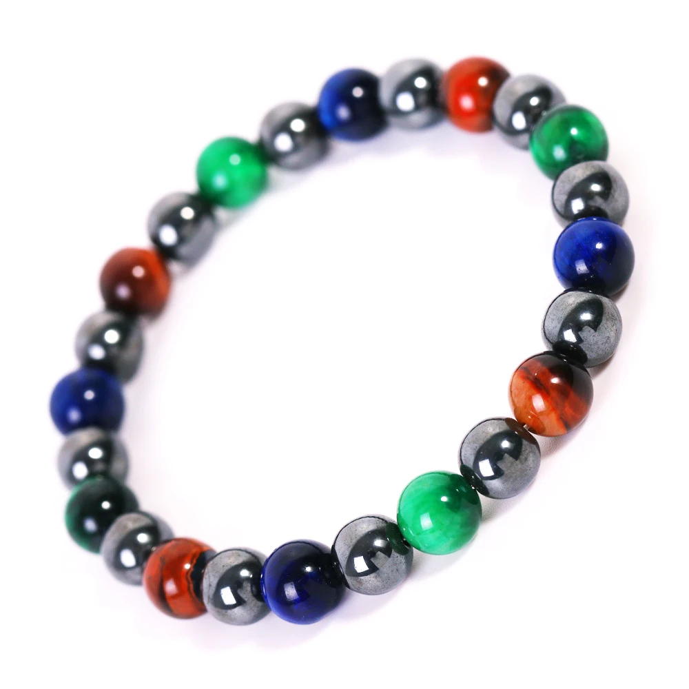 

Natural Tiger Eye Stone Bracelets Men for Magnetic Health Protection Women Jewelry Hematite Beads Bracelet Gifts Pulsera Hombre