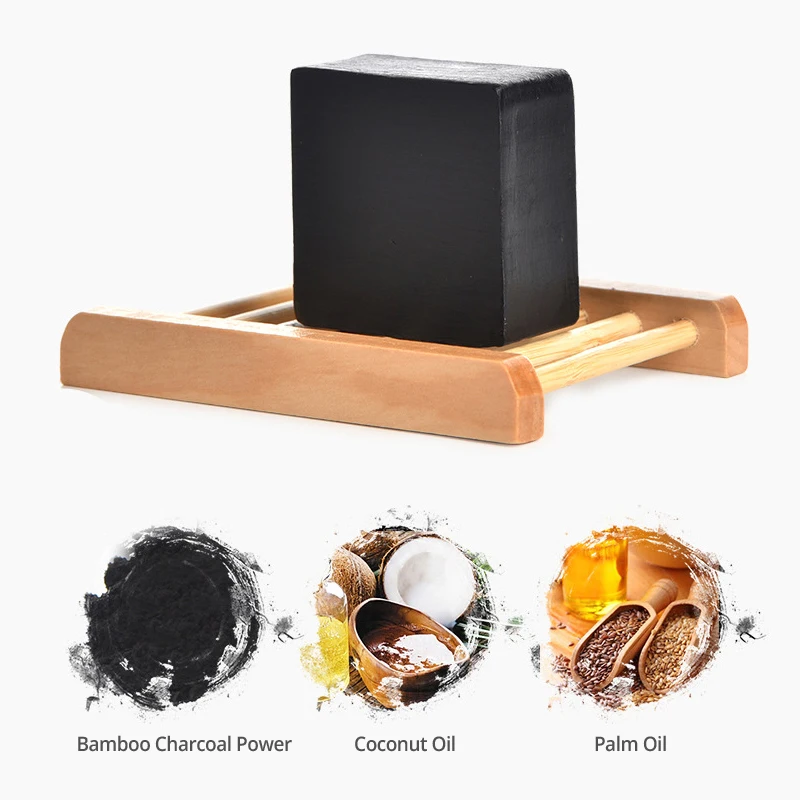 

Skin Whitening Bamboo Charcoal Handmade Soap Oil Control Remove Blackhead Anti-acne Remove Odor Shrink Pores Emolliency