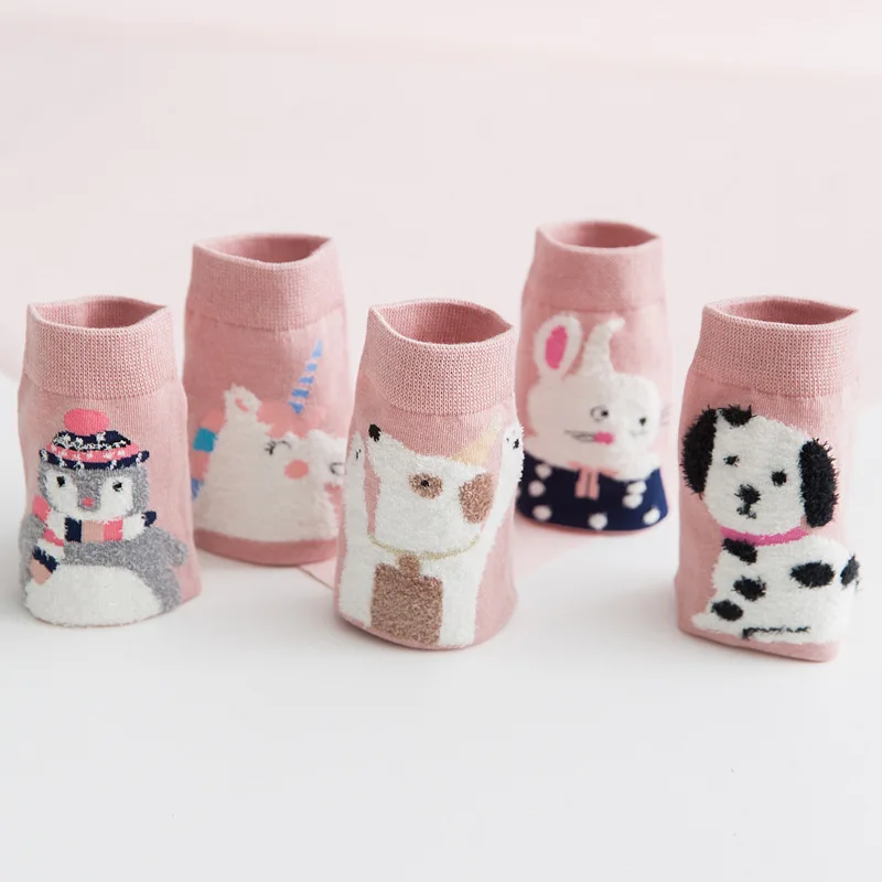 

Cotton Sock Set Cute Socks Cartoon Animal Socks Women Long Socks Kawaii Fashion Girls Crew Socks New Arrivals 5 Pairs/lot