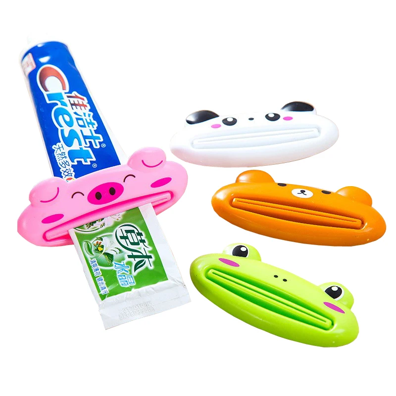 

XUNZHE 1-4Pcs Bathroom Toothpaste Dispenser Toothpaste Press Tube Squeezer Manual Lazy Cosmetic Cleanser Cartoons Squeezer