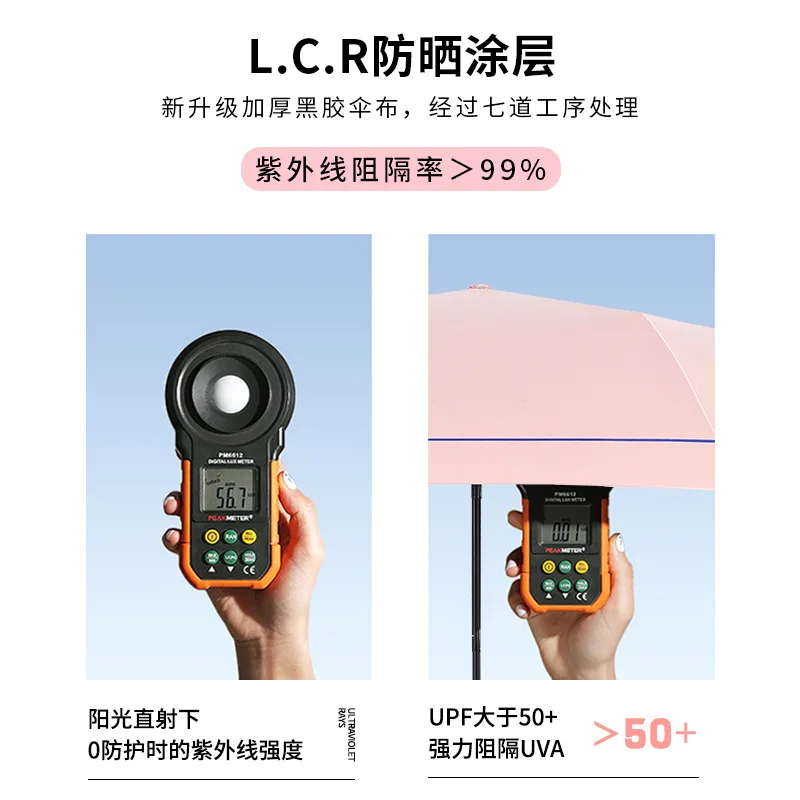 Солнцезащитный зонт УФ-светильник небольшой складной для женщин двойной мини