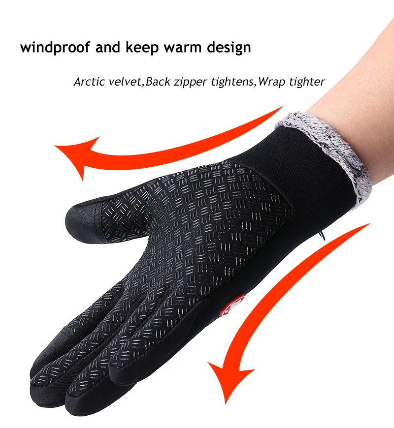 Мужские и женские водонепроницаемые зимние теплые лыжные перчатки сноуборд