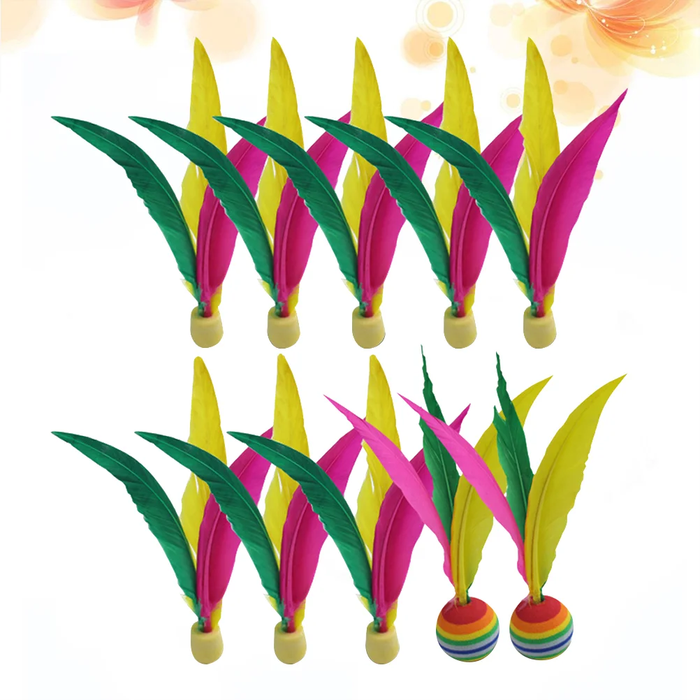 

10 PCS Board Badminton Three Feathers Balls Outdoor Shuttlecock for Beach Kids Children
