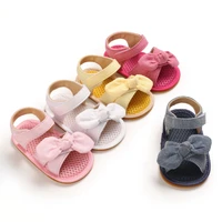 2021 newborn summer sandals baby girl bowknot cotton sandals soft sole casual crib baby shoes first prewalker 0 18m