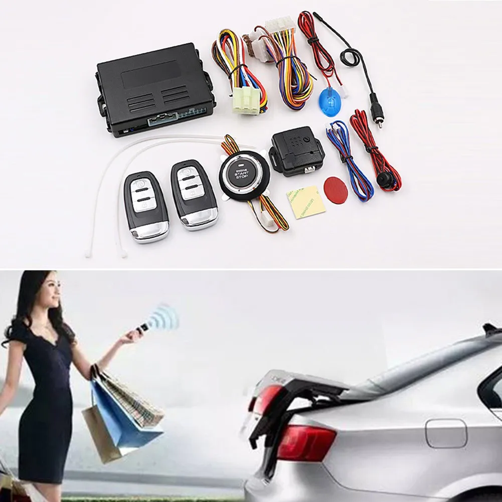 

Car SUV Keyless Entry Engine Start SUV Keyless Alarm System Push Button Remote Starter Stop Auto Car Accessories Tool