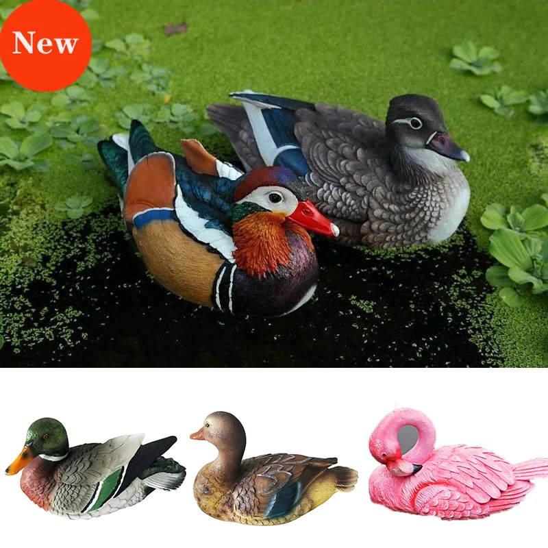 

Artificial Animal Mandarin Duck Statue Pond Ornament Artificial Animal Lawn Ornament For Pool Fish Tank Courtyard Garden Outdoor