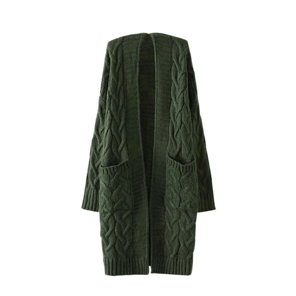 MoneRffi Женские Длинные рукава открытый передний массивный теплые кардиганы 2019