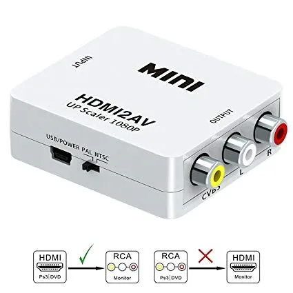 Av hdmi конвертер RCA AV/CVBS адаптер HD 1080P Mini AV2HDMI|Компьютерные кабели и разъемы| |