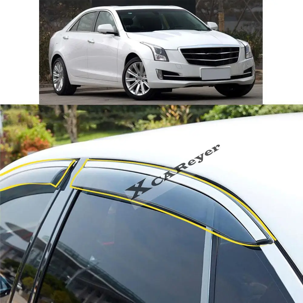 

For Cadillac ATS-L 2015 2016 2017 2018 2019 2020 2021 Car Sticker Plastic Window Glass Wind Visor Rain/Sun Guard Vent