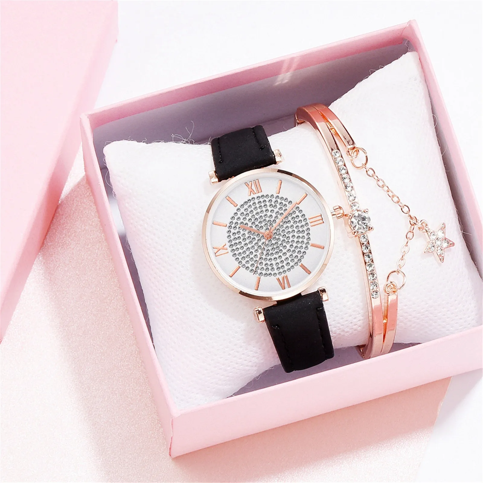 

Women's Watches Set Elegant Female Wristwatches Band Rose Woman Watch Bracelet Montre Femme Reloj Mujer Wristwatch Zegarek Damsk