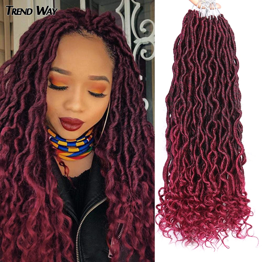 

20Inch Faux Locs Crochet Hair Synthetic Curly Dreadlocks Hair For Women Locks Long Ombre Wave Braiding Hair Heat Extensions Hair
