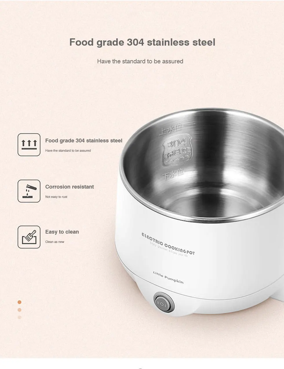 110V/220V Mini Multifunctional Electric Cooking Pot Machine Single/Double Layer Available Rice Cooker Steamed Non-stick coating