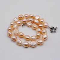 pink pearl necklace natural freshwater pearl short necklace baroque beaded office worker jewelry ladies necklace