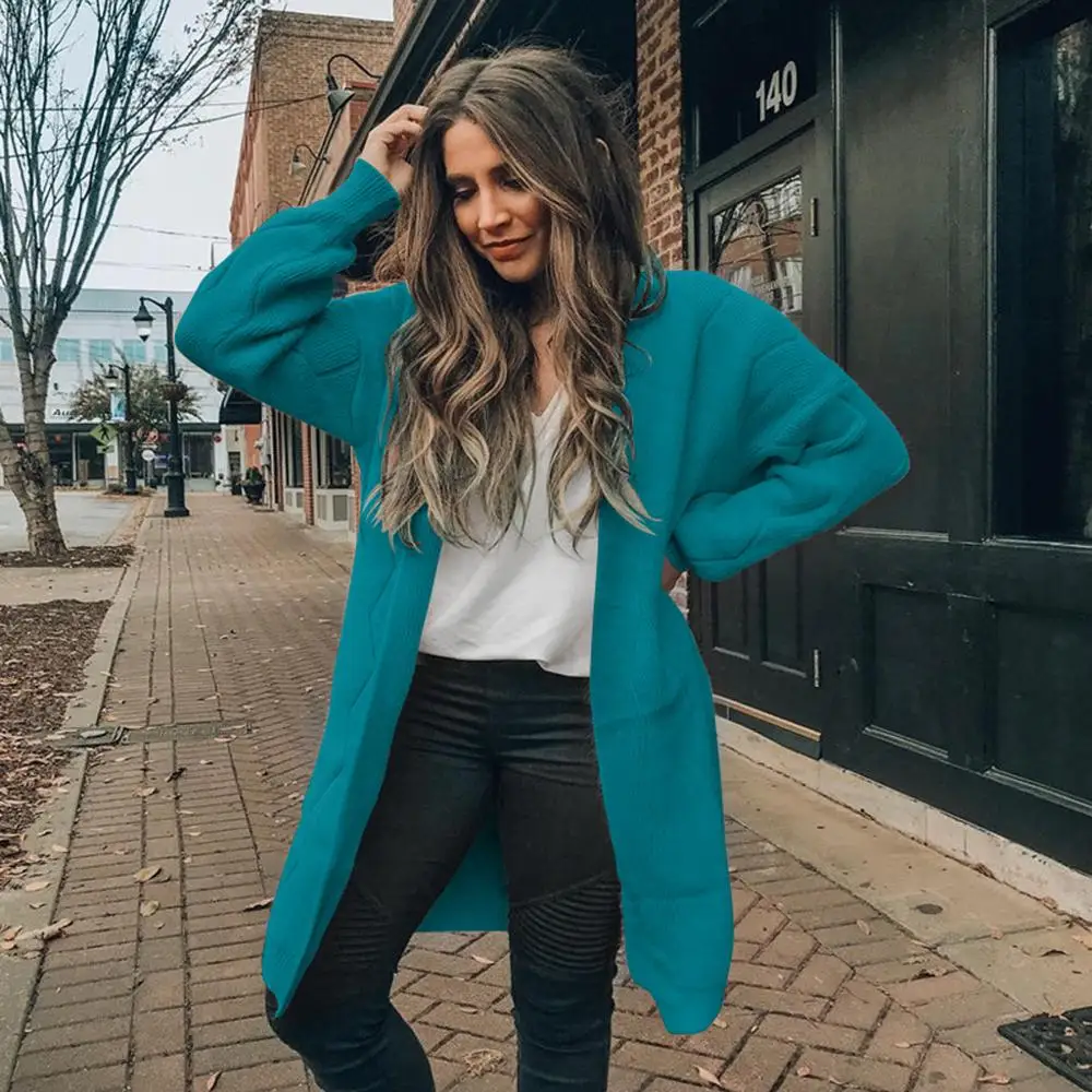 Женский кардиган бохо с рукавами-фонариками свободный свитер v-образным вырезом