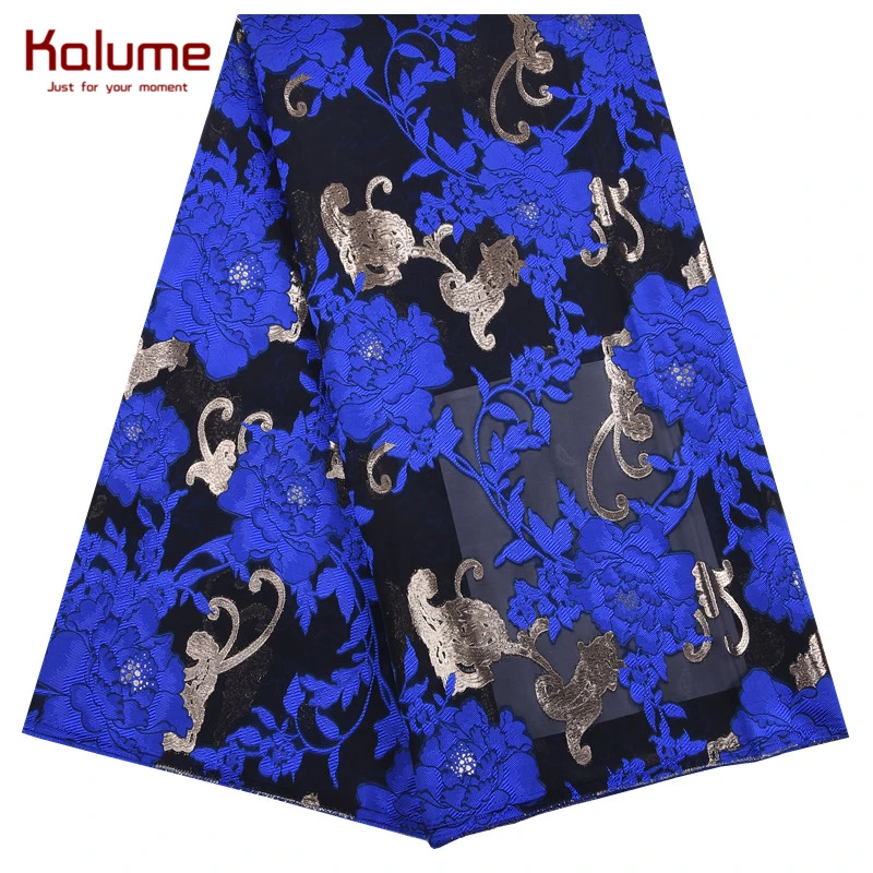 

Kalume Hot Style African Jacquard Lace Fabric Party French Tulle Lace Fabric Embroidery Gilding Fabrics For Nigerian Party 2165