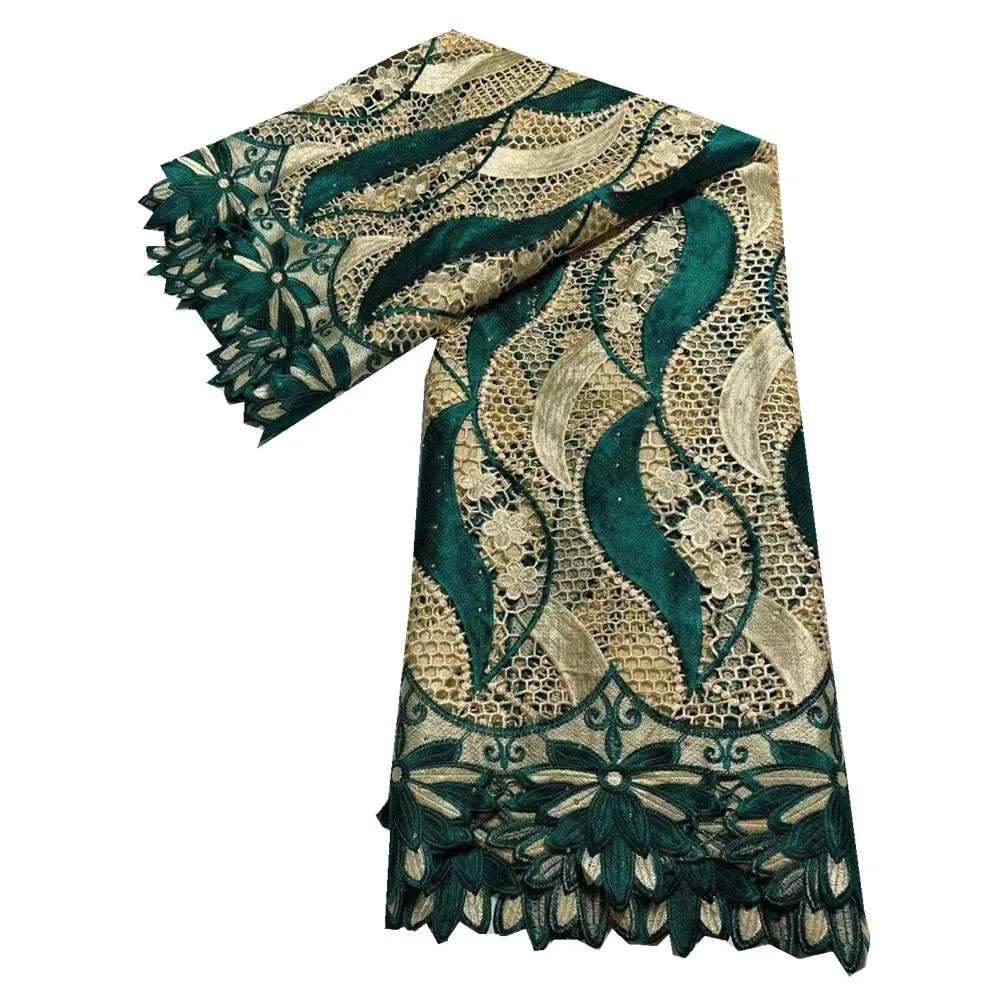 

Африканская Гипюр кружево ткань 2021 высокое качество кружева в нигерийском стиле ажурная ткань шнур кружево ткань для одежды, свадебное платье, d19-45