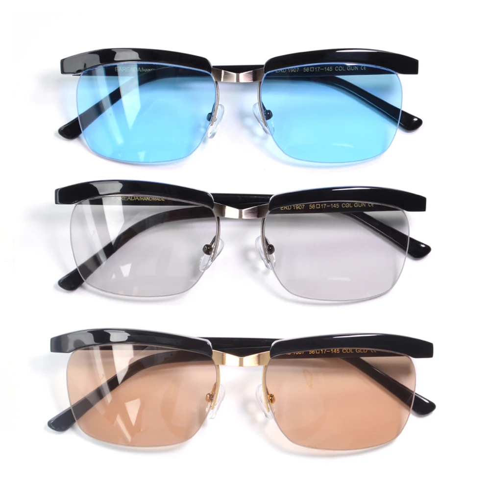 Модные солнцезащитные очки Falf Rim из металла Sqaure для улицы мужской светильник