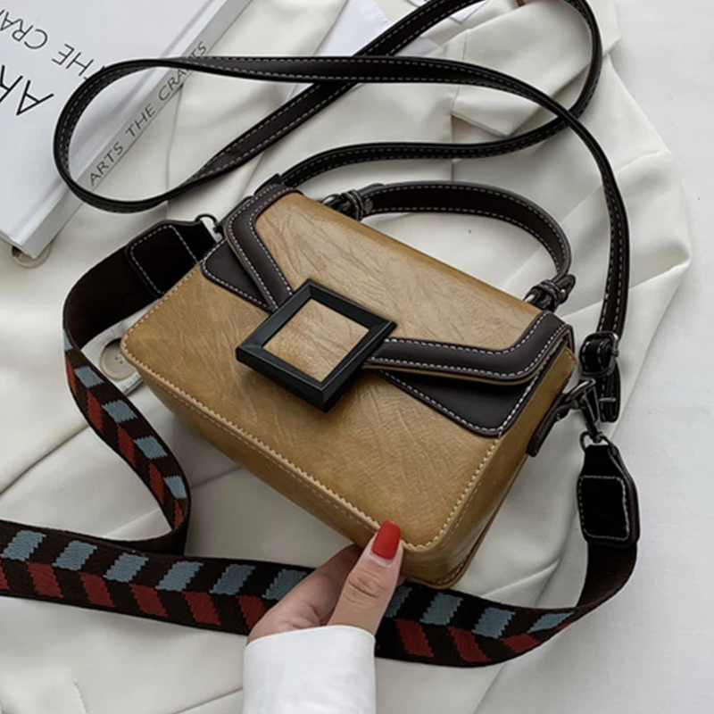 Цветная сумка с клапаном из искусственной кожи сумки на плечо для женщин модная