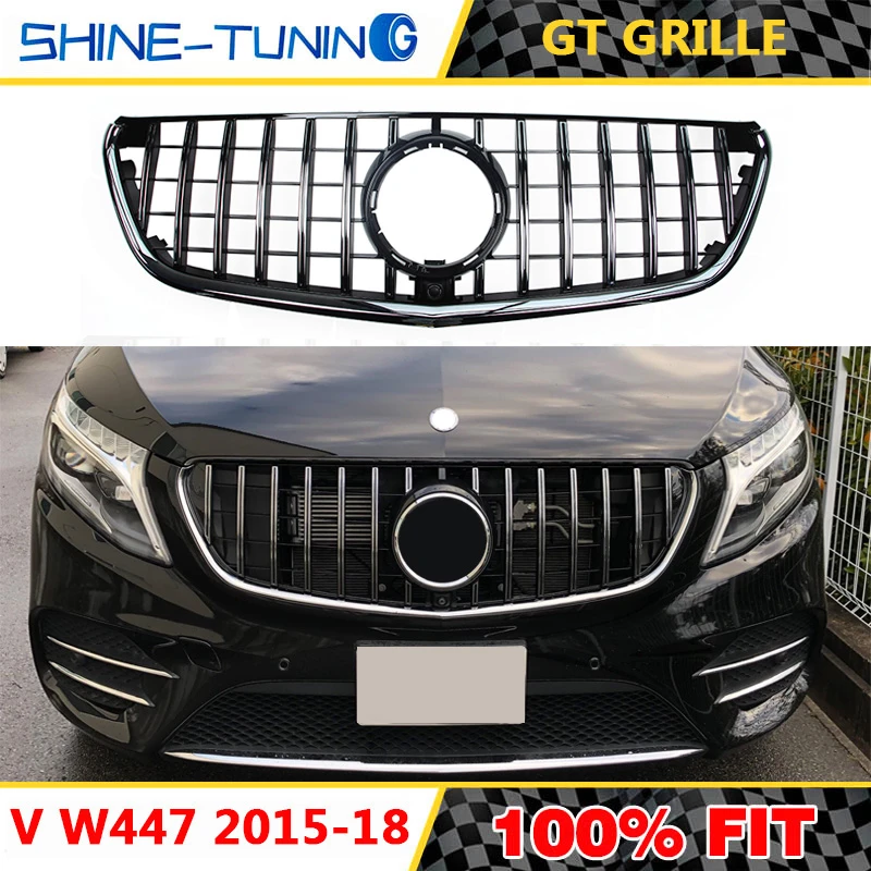 For V Class Grill W447 GT R Grille V250 AMG Line Racing Plastic grille SPORT luxury grill V220d 2015 18|Гоночные решетки| |