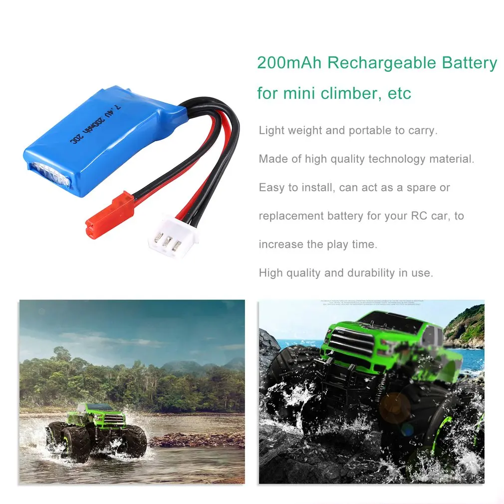 7 4 V 200mAh 20c аккумуляторная батарея Lipo литиевая RC для мини альпиниста Москитная