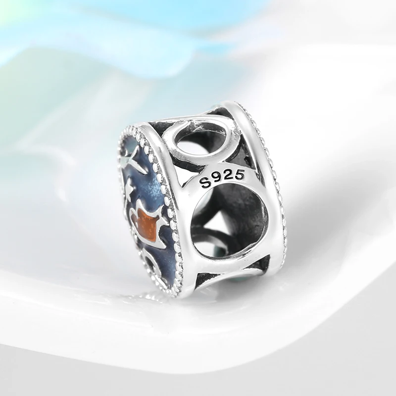 Подлинное серебро 925 пробы красивая подвеска с русалкой Бусины Подходит