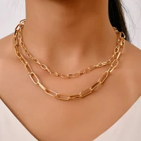 wholesale vintage gold female necklaces multi layered clavicle chain jewelry for women girl