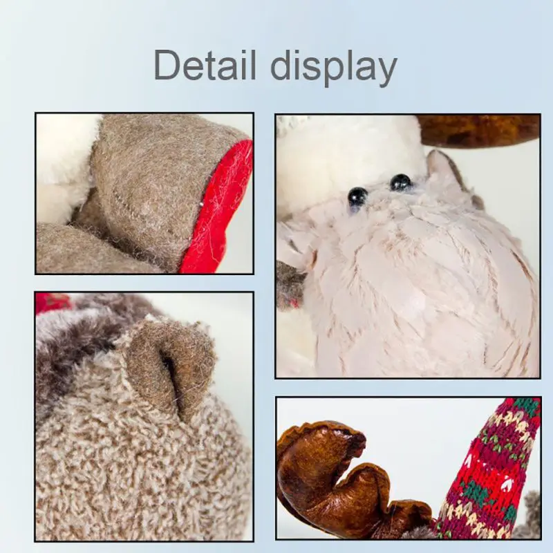 Рождественский плюшевый олень кукла орнамент Телескопические ножки мягкие