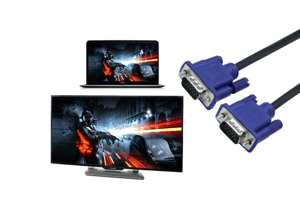 1,5 м до 15 м компьютерный монитор Удлинительный Кабель VGA кабель HD 15 Pin папа-папа VGA кабель полный медный проводник для портативных ПК