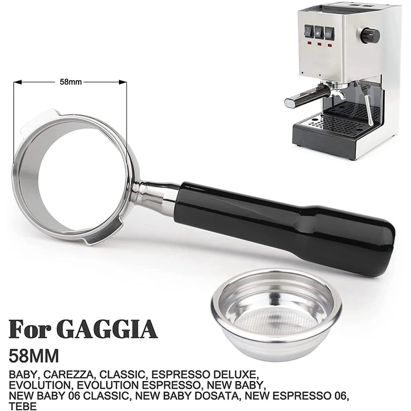 GAGGIA Bottomless Naked Portafilter Coffee Espresso Handle 58MM Wood Machine Filter | Дом и сад