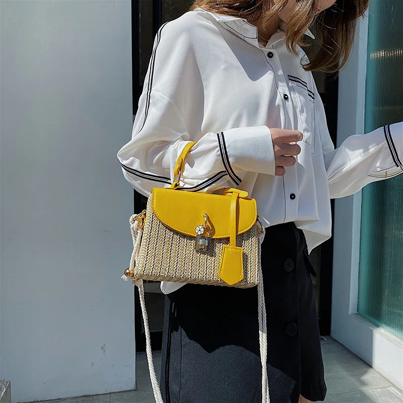 

ATLI New Straw bag Summer Day Casual Shoulder Bags for Women 2021 High Quality Style Fashion Woven Ladies Purse Crossbody Bag