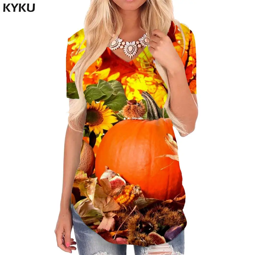 

Женская футболка KYKU, свободная футболка с принтом кленового листа, лето