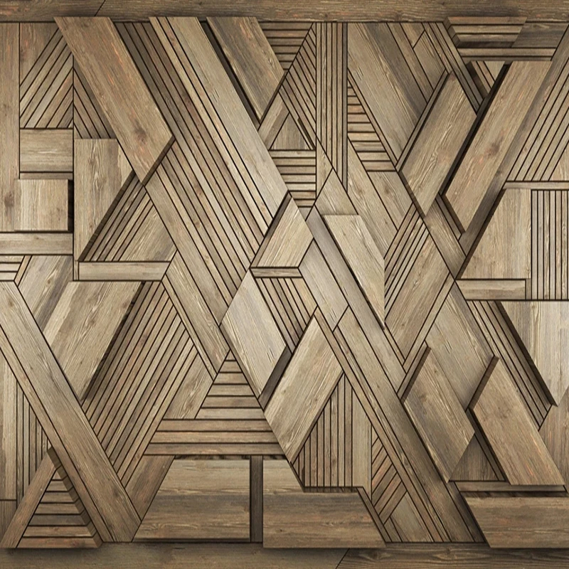 Настенная 3D Роспись на заказ винтажная Золотая текстура под дерево в европейском